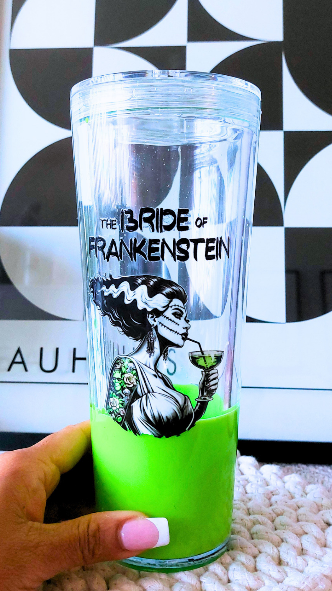 Hey Gorgeous N Co. Handmade Bride of Frankenstein 24 oz Lava Tumbler