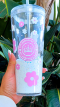 Hey Gorgeous N Co. Signature | 24 oz Lava Snow Globe Tumbler —Handmade Luxury Glitter Tumbler- Pastel Pink