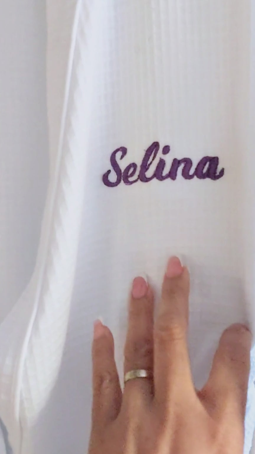 Hey Gorgeous N Co. customizable Embroidered Waffle Robe – Custom Luxury Lounge Robe