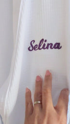 Hey Gorgeous N Co. customizable Embroidered Waffle Robe – Custom Luxury Lounge Robe