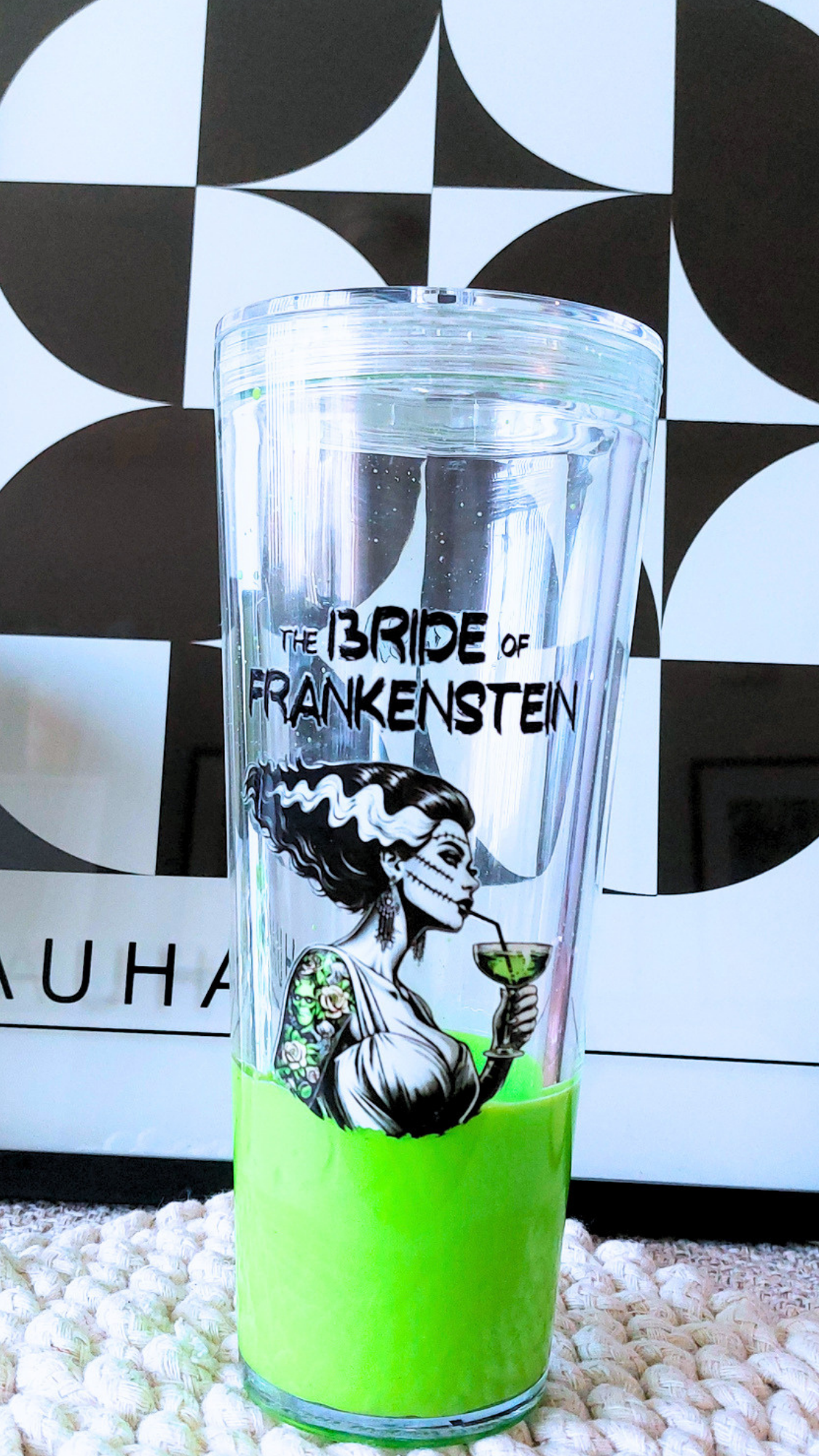 Hey Gorgeous N Co. Handmade Bride of Frankenstein 24 oz Lava Tumbler