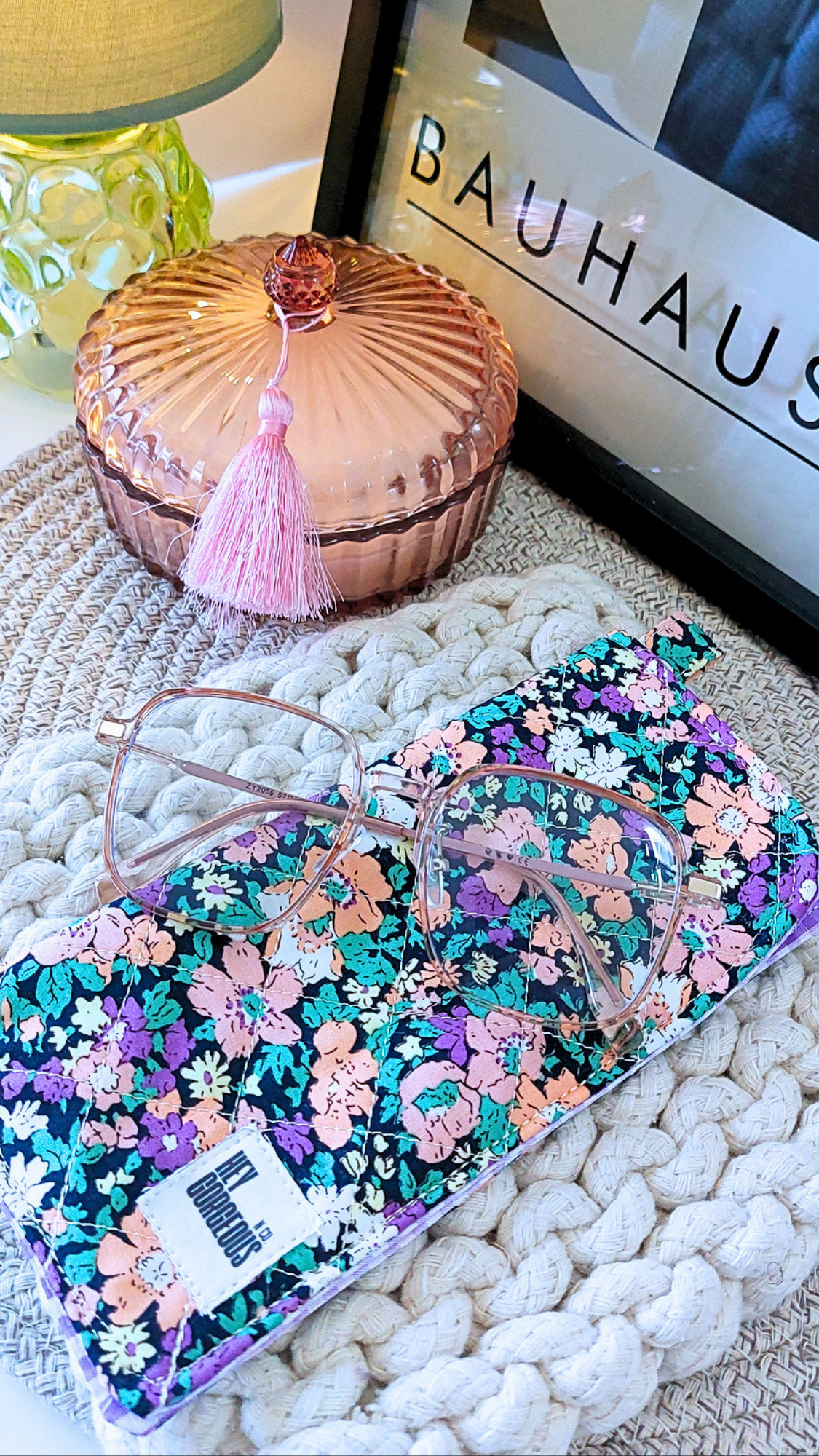 Hey Gorgeous N Co. Floral Quilted Glasses Case